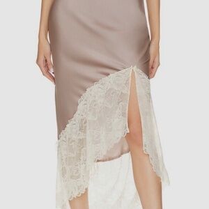 NWOT Intimately Free People Heart Eyes Half Slip Skirt in Etherea Combo